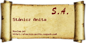 Stánicz Anita névjegykártya